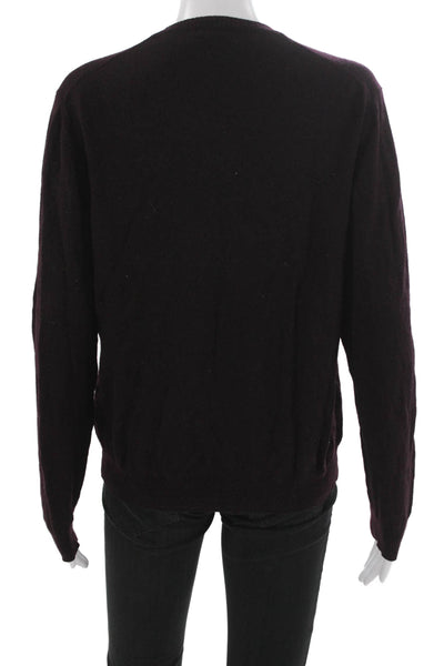 346 Brooks Brothers Mens Merino Wool Pullover Purple Crewneck Size L