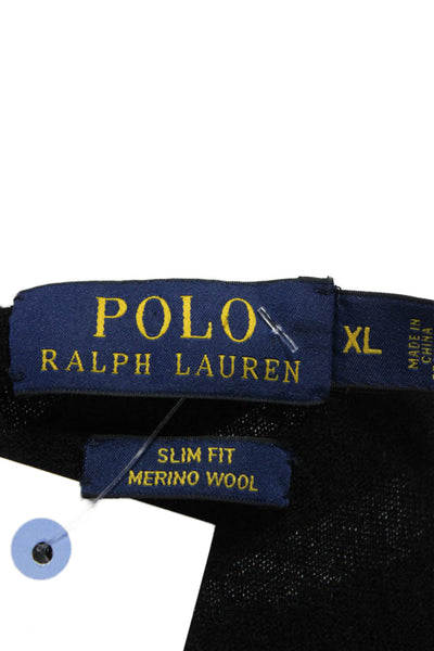 Polo Ralph Lauren Womens Black Cotton Crewneck Sweater Long Sleeve Size XL