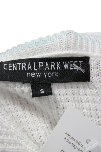 Central Park West Women Striped V-Neck Sweater Cotton Blend Long Sleeve Size S