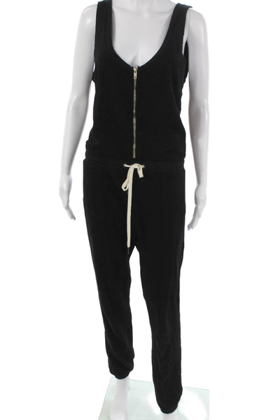 Philanthropy Womens Jumpsuit Black V-Neck Cotton Sleeveless Zip Size M