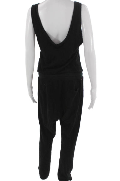 Philanthropy Womens Jumpsuit Black V-Neck Cotton Sleeveless Zip Size M