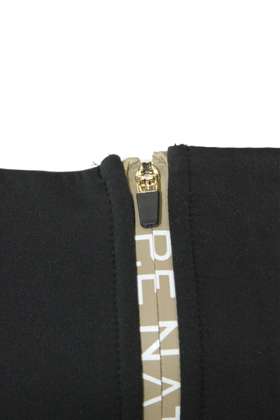 PE Nation Women Colorblock Sleeveless Nylon Pants Set Black Zip Size M