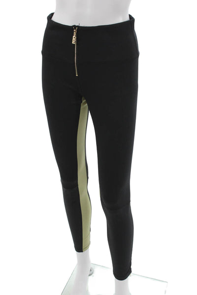 PE Nation Women Colorblock Sleeveless Nylon Pants Set Black Zip Size M
