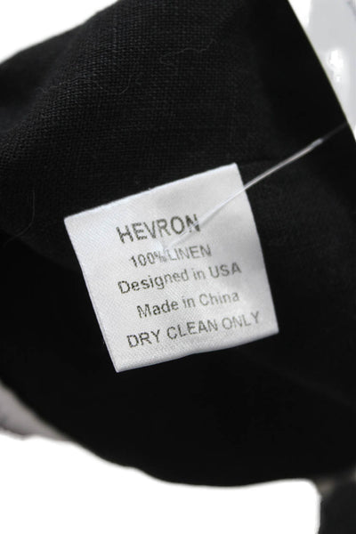 Hevron Women Cropped Halter Tank Black Linen Sleeveless Summer Size S