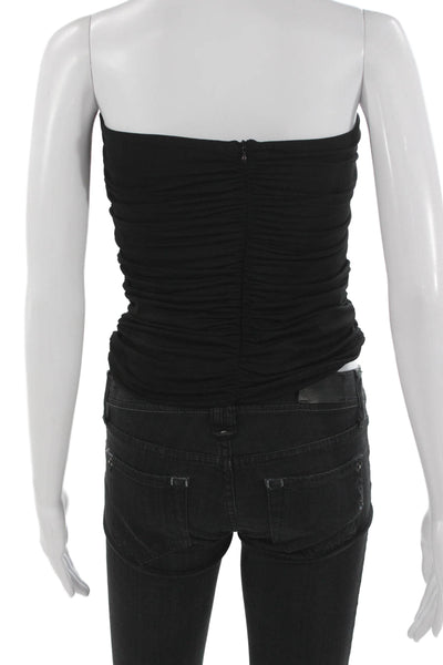 Pixie Market Women Black Cropped Tank Sweetheart Neckline Zip Size S