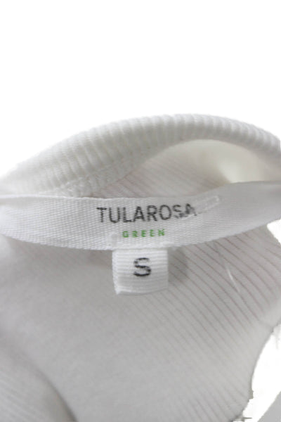 Tularosa Women Basic White Cotton Sleeveless Round Neck Tank Size S