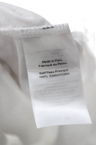 Intermix Womens Cropped White Cotton Crewneck Sleeveless T Shirt Size S