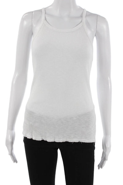 Sundry Women Basic Tank Sleeveless White Cotton Pullover Size 1