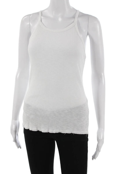 Sundry Women Basic Tank Sleeveless White Cotton Pullover Size 1