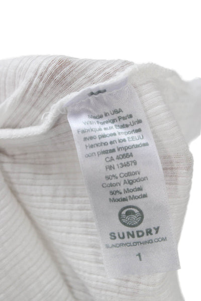 Sundry Women Basic Tank Sleeveless White Cotton Pullover Size 1