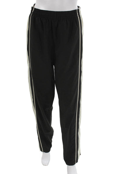 Noli Unisex Adults Track Pants Black Striped Nylon Pull On Size S