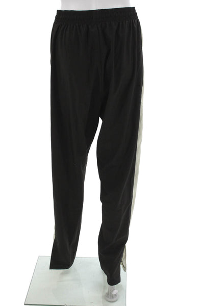 Noli Unisex Adults Track Pants Black Striped Nylon Pull On Size S
