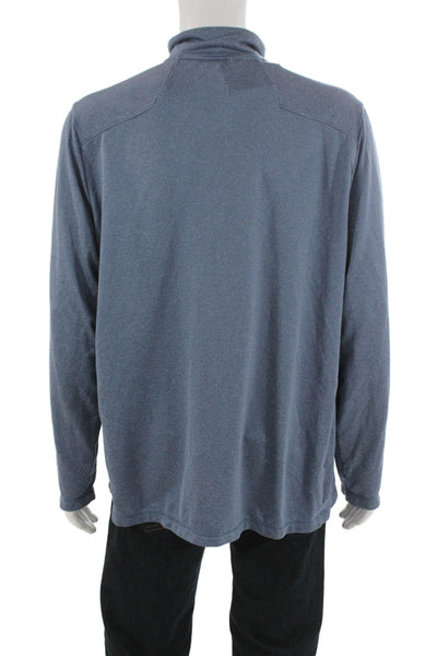Vineyard Vines Mens Pullover Mock Neck Zip Blue Polyester Casual Size XL