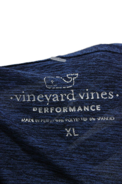 Vineyard Vines Mens Blue Graphic Long Sleeve Basic T-Shirt Polyester Size XL