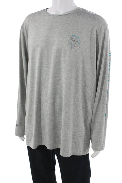 Vineyard Vines Mens Blue Graphic Long Sleeve Basic T-Shirt Polyester Size XL