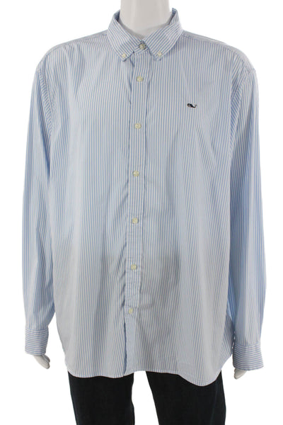Vineyard Vines Mens Collared Striped Nylon Long Sleeve Pullover T Shirt Size XL