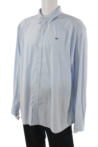 Vineyard Vines Mens Collared Striped Nylon Long Sleeve Pullover T Shirt Size XL