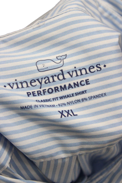 Vineyard Vines Mens Collared Long Sleeve Button Down Shirt Blue Size 2XL