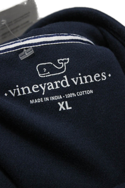 Vineyard Vines Mens Blue Cotton Mock Neck Pullover Sweater Long Sleeve Size XL