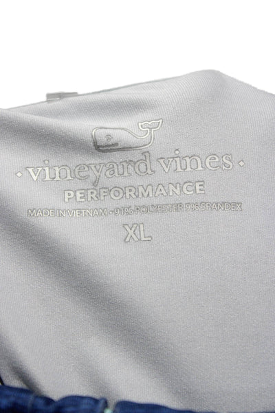 Vineyard Vines Men Blue Striped Mock Neck Long Sleeve Pullover Casual Size XL