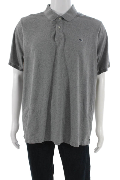 Vineyard Vines Mens Cotton Short Sleeve Casual Polo Shirt Gray Size XL