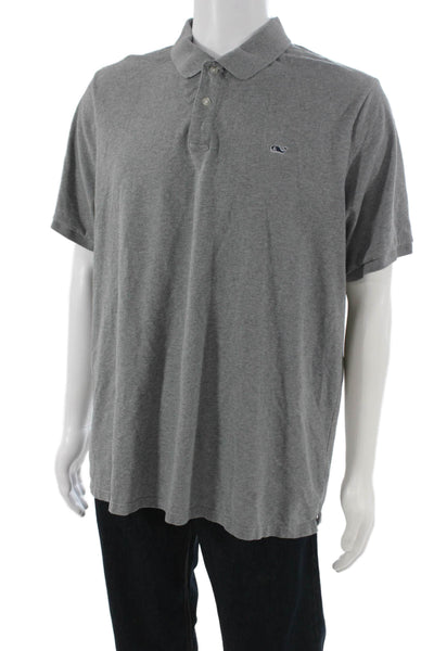 Vineyard Vines Mens Cotton Short Sleeve Casual Polo Shirt Gray Size XL