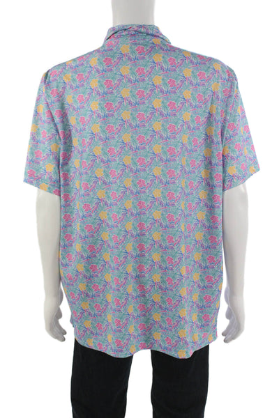 Vineyard Vines Mens Cotton Short Sleeve Casual Polo Shirt Gray Size XL