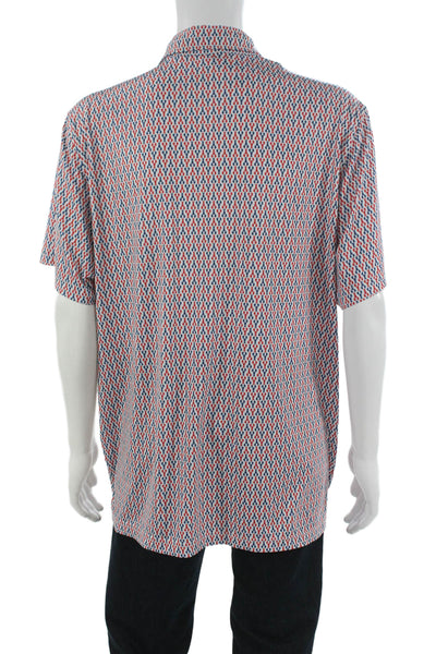 Vineyard Vines Mens Lobster Print Short Sleeve Shirt White Size XL