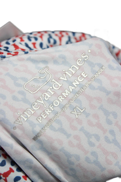 Vineyard Vines Mens Lobster Print Short Sleeve Shirt White Size XL