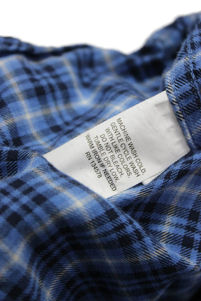 Vineyard Vines Mens Cotton Plaid Button Down Shirt Blue Size 2XL