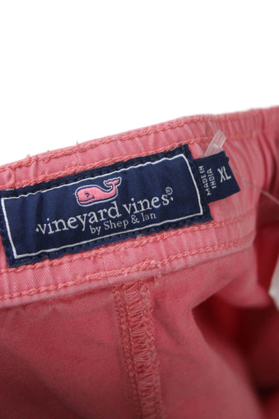 Vineyard Vines Mens Pink Cotton Chino Shorts Drawstring Solid Size XL
