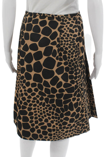 Michael Kors Women Pleated Animal Print Polyester Knee Length Skirt Size 4