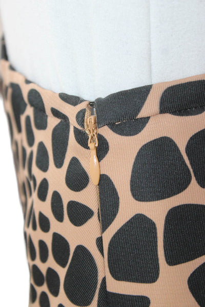 Michael Kors Women Pleated Animal Print Polyester Knee Length Skirt Size 4