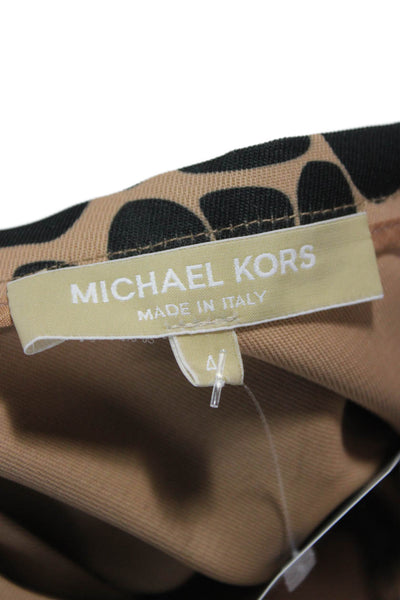 Michael Kors Women Pleated Animal Print Polyester Knee Length Skirt Size 4