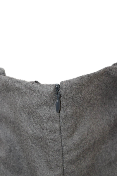 Jil Sander Women Gray Pleated Virgin Wool Skirt Size 34