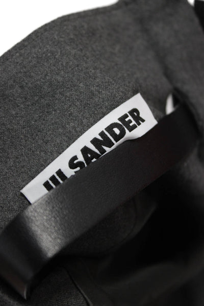 Jil Sander Women Gray Pleated Virgin Wool Skirt Size 34