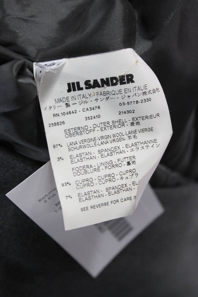Jil Sander Women Gray Pleated Virgin Wool Skirt Size 34