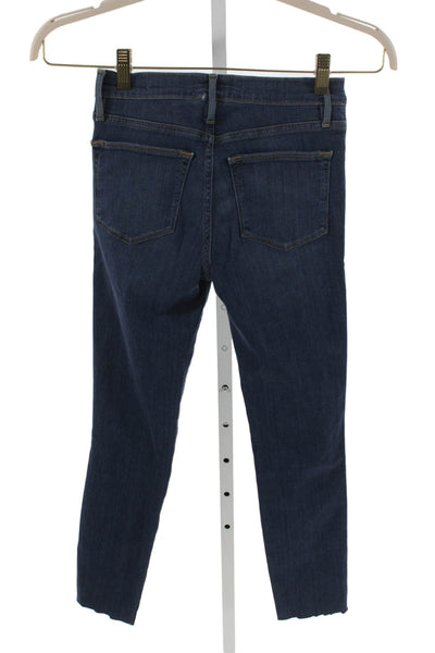 Frame Women Skinny Jeans Blue Mid Rise Button Modal Size 24