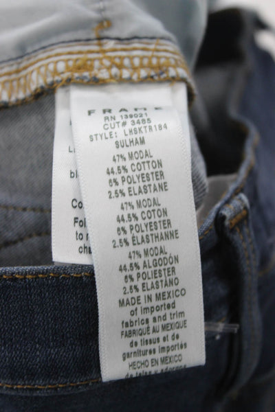 Frame Women Skinny Jeans Blue Mid Rise Button Modal Size 24