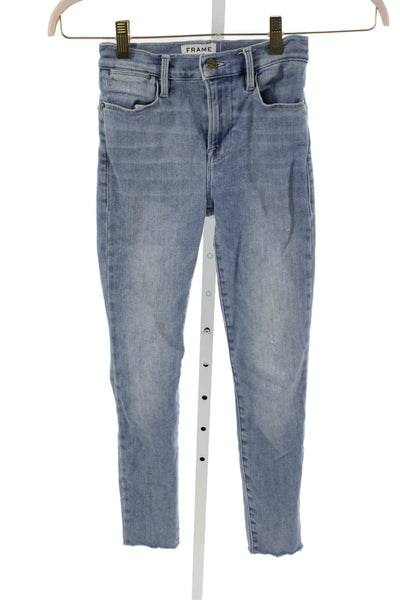 Frame Womens Blue Skinny Jeans Cotton Blend Size 24
