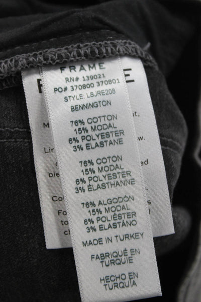 Frame Women Skinny Jeans Gray Cotton Mid Rise Inseam 28in Size 24