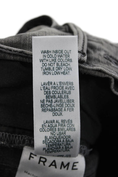 Frame Women Skinny Jeans Gray Cotton Mid Rise Inseam 28in Size 24