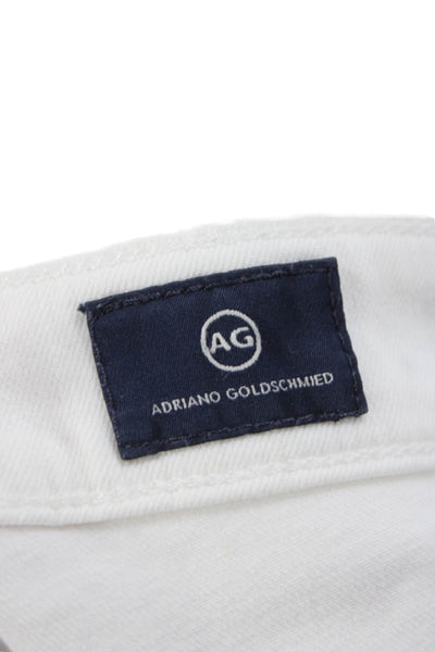 AG Women White Skinny Jeans High Waist Cotton Size 24