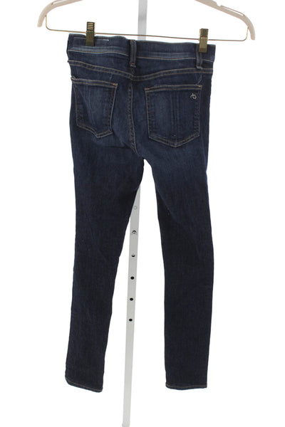 Rag & Bone Jean Women Skinny Blue Mid-Rise Cotton Blend Jeans Size 24