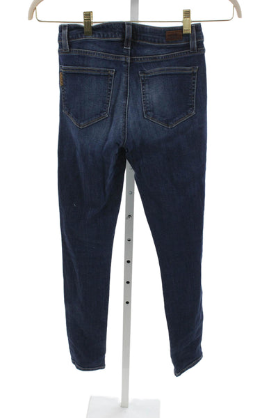 Paige Womens Skinny Jeans Blue Mid Rise Cotton Blend Size 24