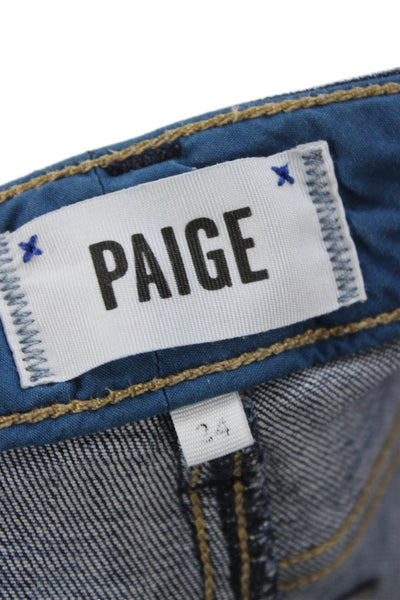 Paige Womens Skinny Jeans Blue Mid Rise Cotton Blend Size 24
