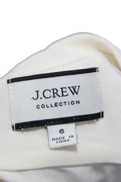 J Crew Collection Womens Ivory Silk Button Up Blouse Long Sleeve Size 6