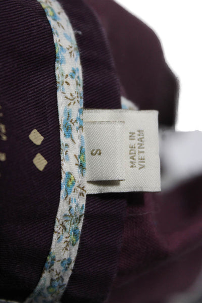 J Crew Womens Military Jacket Purple Cotton Long Sleeve Button Size S