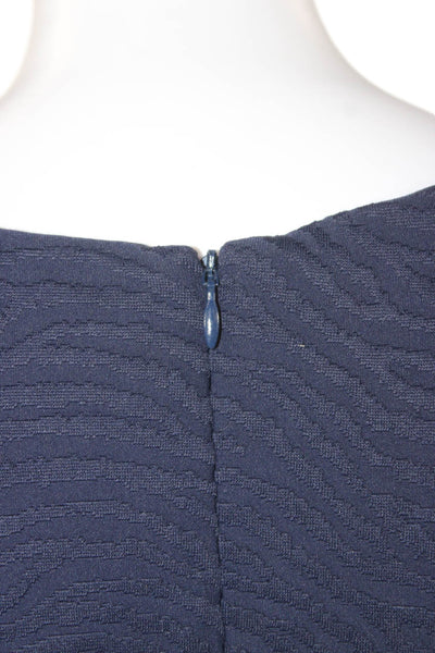 J Mclaughlin Women Jumpsuit Blue Geometric VNeck 3/4 Sleeve Zip Polyamid Size S