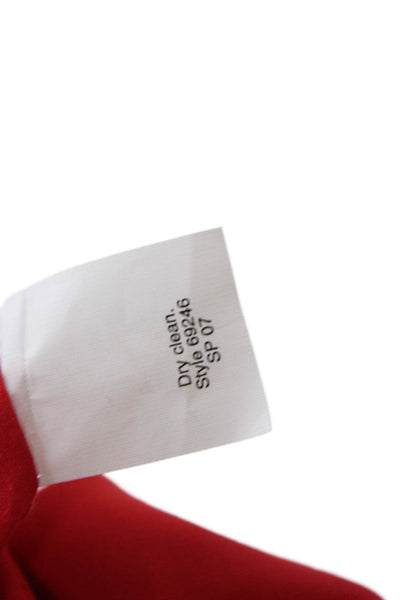 J Crew Women Fit & Flare Red Cotton V Neck Sleeveless Dress Size 4P